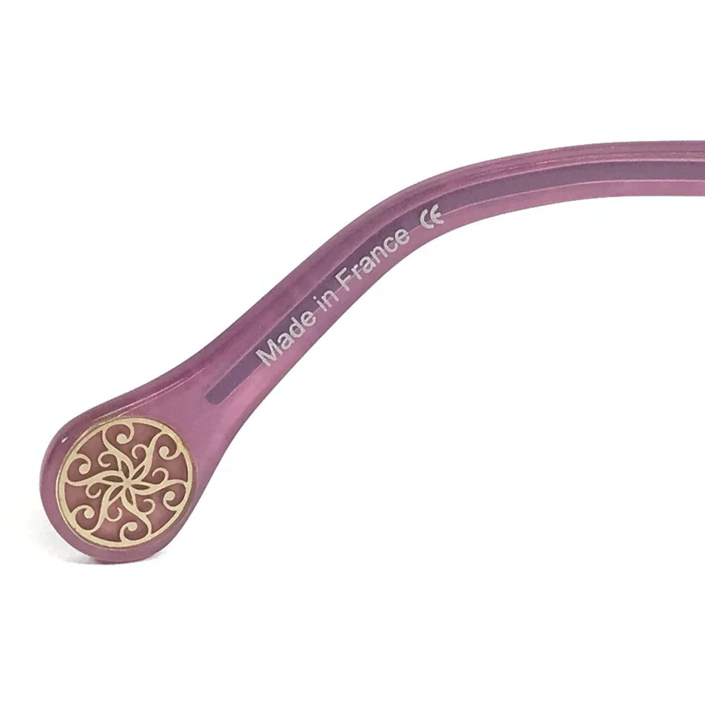 BOZ Eyeglasses Frames VIM 7070 Purple Cracked Earth Pattern Crystals 52-18-135